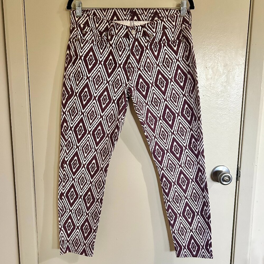 7 For All Mankind Printed Skinny Jeans